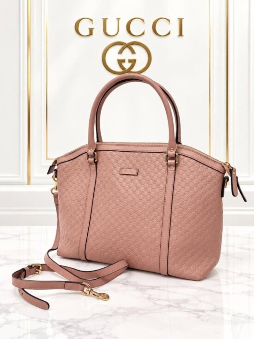 Authentic Gucci Microguccissima Leather Dome Tote Bag Crossbody Satchel